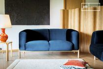 2-seater blue velvet sofa Viela