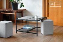 Marble coffee table with poufs Noora