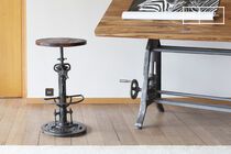 Adjustable teak high stool 1928