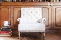 Beige linen armchair Edmond