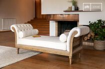 Ecru linen and cotton 2-seater bench Montaigu