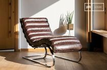 Full-grain leather chaise lounge Weimar