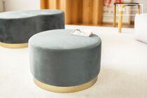 Large brass and velvet ottoman Dallas