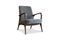 Miniature Armchair in solid dark ash and grey fabric Clipped