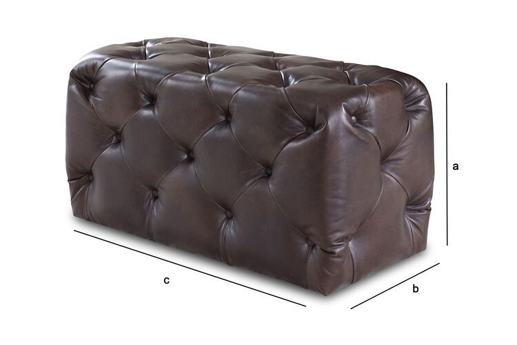 Pouf Chesterfield in pelle scuro