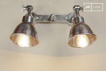 Double silver metal wall light Bistrot