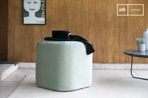 Green velvet pouf Skagen