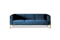 3-seater blue velvet sofa