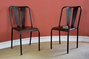 Brushed steel Multipl's chair - raw metallic finish