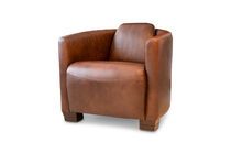 Hazelnut leather armchair