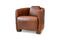 Miniature Hazelnut leather armchair Red Baron Clipped