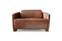 2-seater hazelnut leather sofa