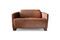 Miniature 2-seater hazelnut leather sofa Red Baron Clipped