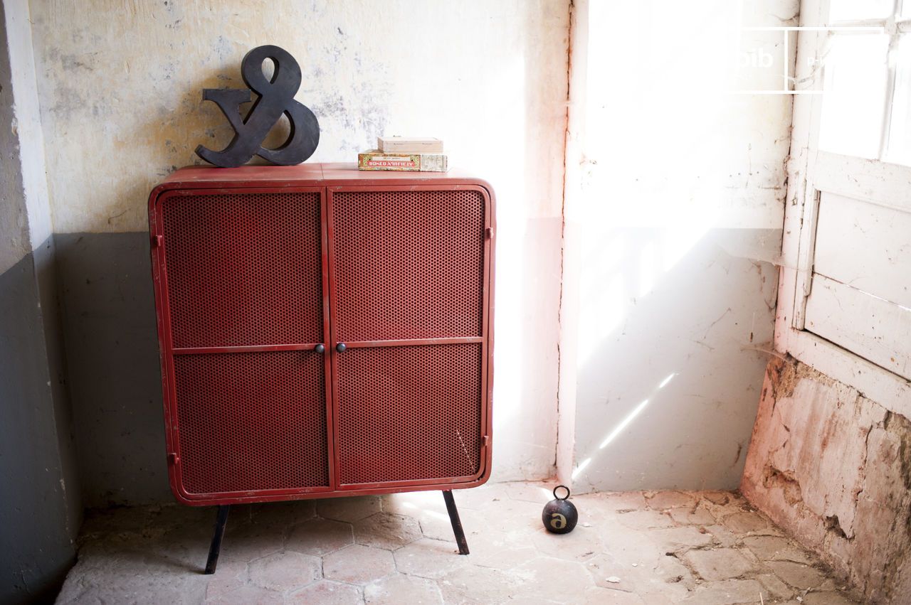 Red metal deals cabinet