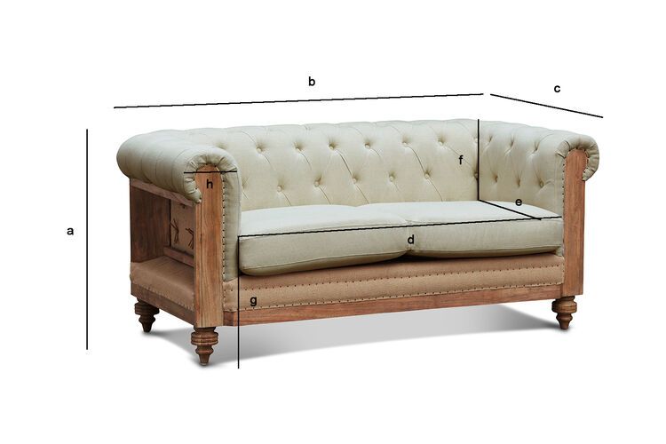 Divano Chesterfield Montaigu a 2 posti Almond