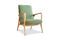 Miniature Solid ash and green fabric armchair Clipped