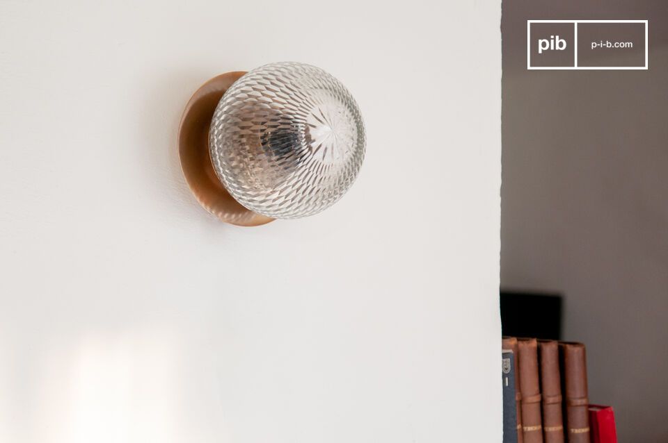 Wall light in glass and gilded brass Mund